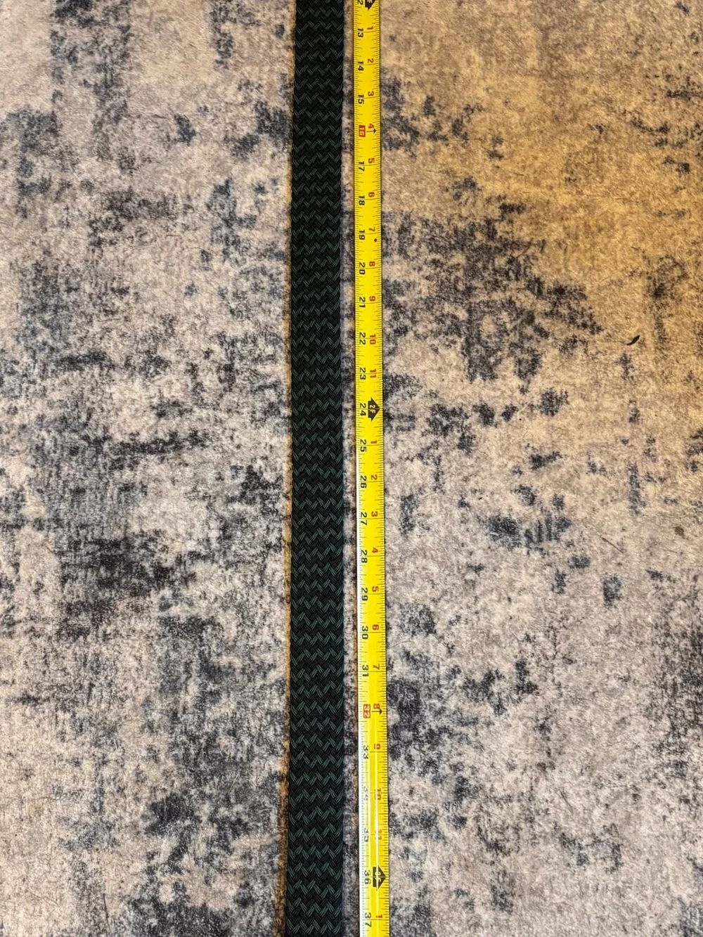 Woven Herringbone Belt in Black and Green